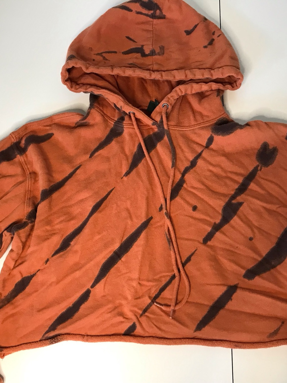 Wild Fable Orange and Black Cropped Hoodie